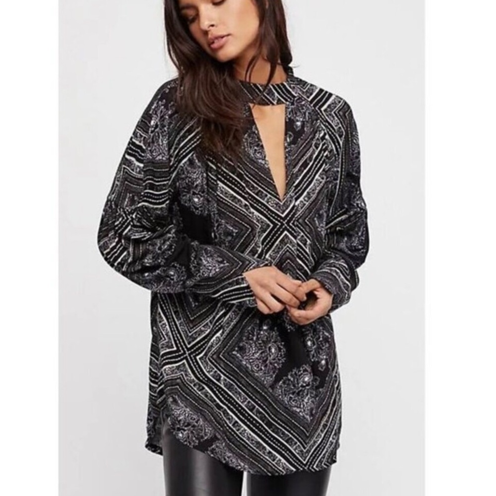 Free People Walking on a Dream Choker Tunic Top Size XS